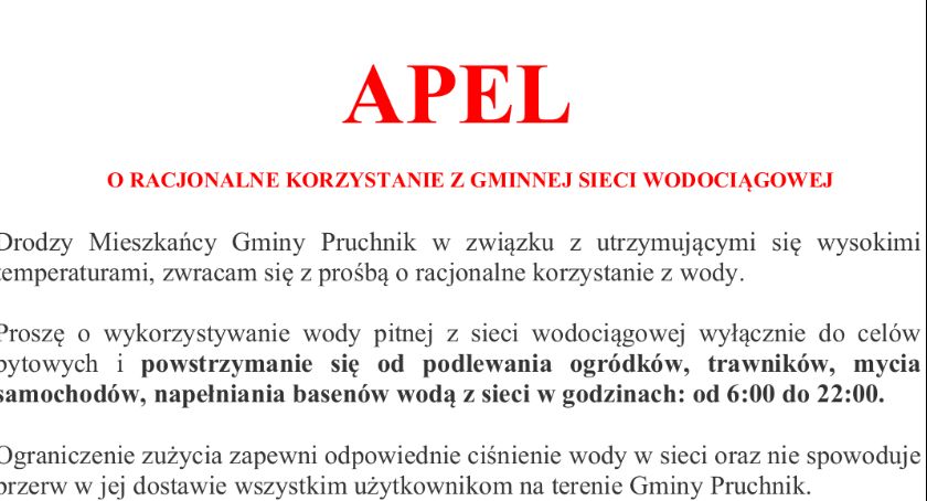 Burmistrz: Oszczędzajcie wodę