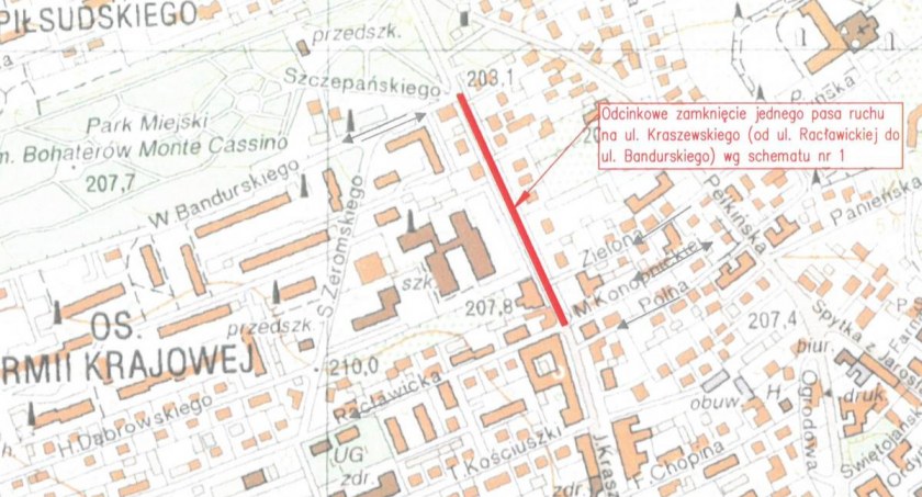 Zmiany w organizacji ruchu na ulicy Kraszewskiego 