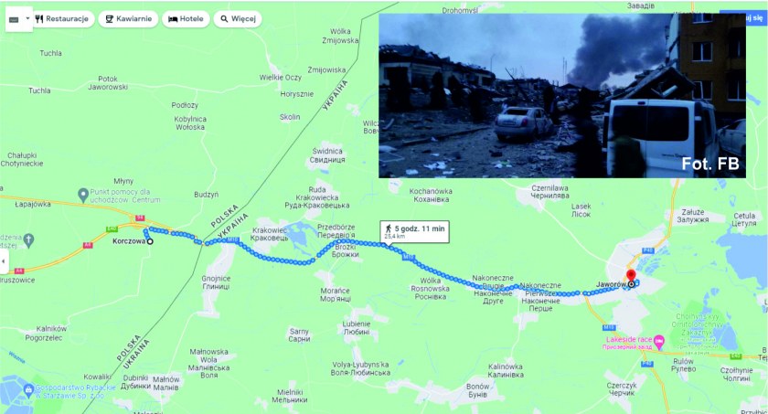 Atak rakietowy 20 km od granicy w Korczowej. Celem poligon w partnerskim mieście Jarosławia - Jaworowie 