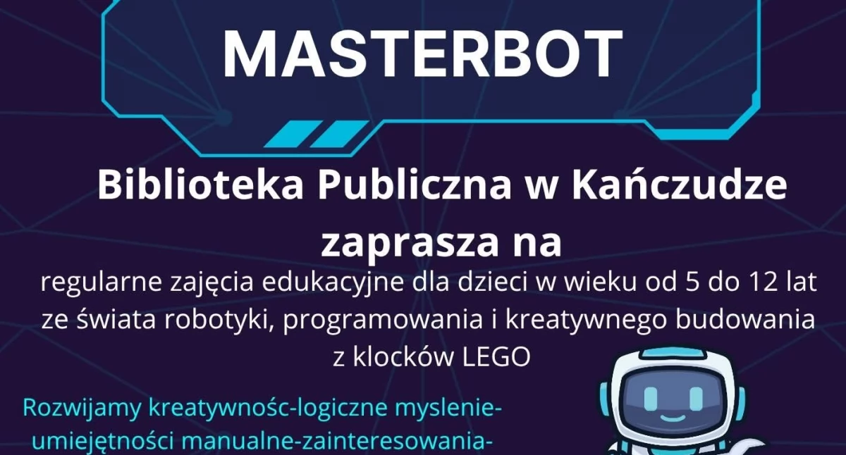 Rozrywka, Kreatywne zajęcia MASTERBOT dzieci Bibliotece Kańczudze - zdjęcie, fotografia