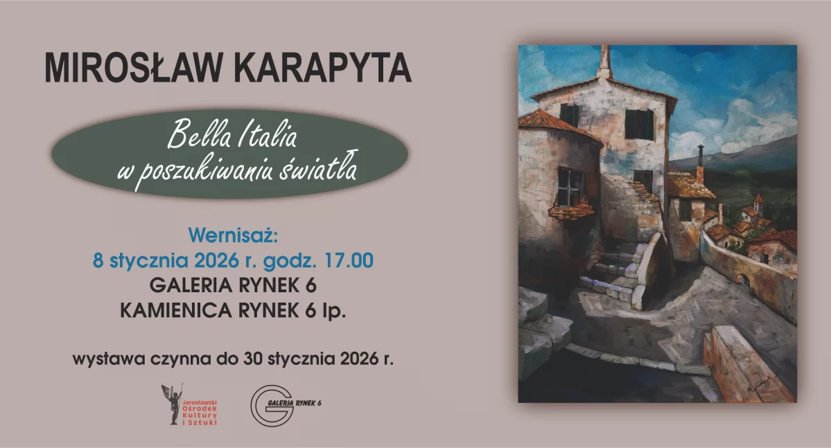 Kulturalne, Wernisaż wystawy malarstwa Mirosława Karapyty Bella Italia poszukiwaniu światła - zdjęcie, fotografia