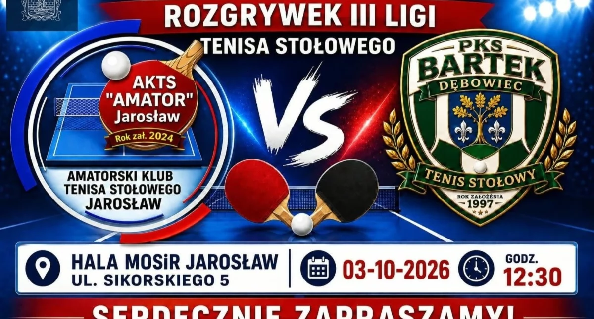 Sportowe, Inauguracja rozgrywek tenisa stołowego Amator Jarosław Bartek Dębowiec - zdjęcie, fotografia