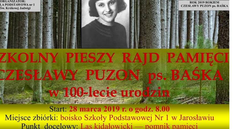 Szkolny Pieszy Rajd Pamięci Czesławy Puzon ps Baśka 
