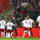 Radość po bramce Sebastiana Mili podczas wgranego 2:0 meczu z mistrzami świata –...