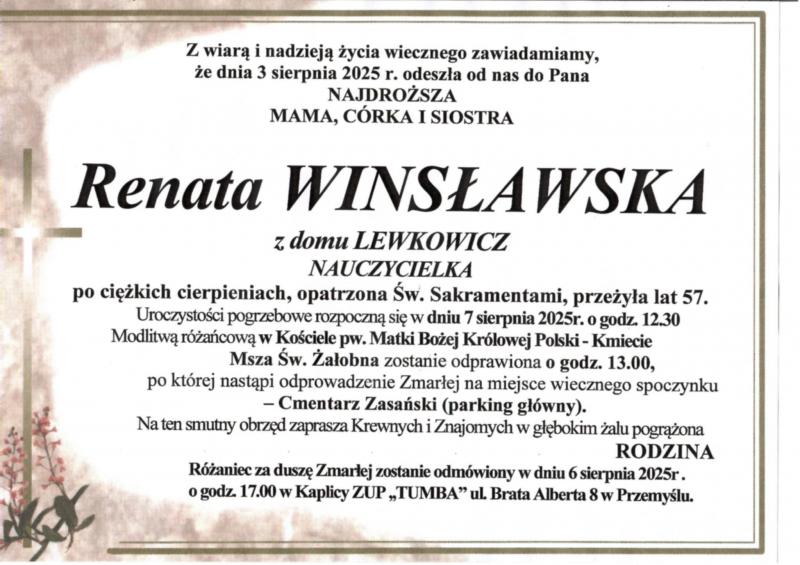 Renata Winsławska z domu Lewkowicz