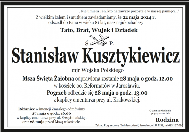 Stanisław Kusztykiewicz, mjr Wojska Polskiego