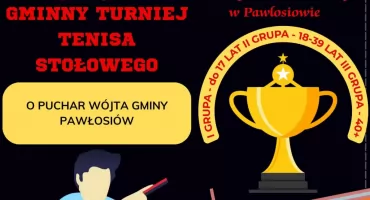 Turniej Tenisa Stołowego o Puchar Wójta Gminy Pawłosiowa 