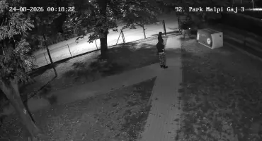 Niszczyli toi toi w małym parku w Jarosławiu. Ich zmagania nagrał miejski monitoring [WIDEO]
